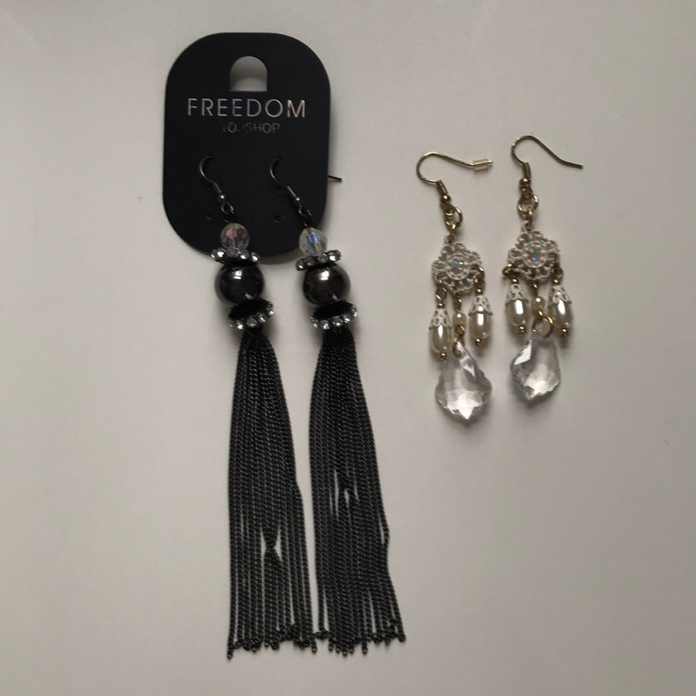 2 pairs of costume earrings.